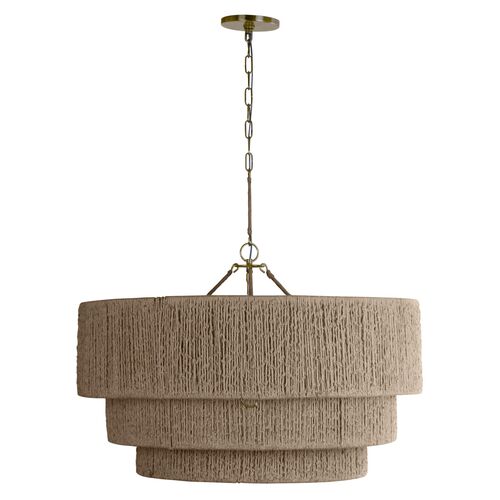 Reza Chandelier, Patina Brass/Natural Jute 2 Reza Chandelier, Patina Brass/Natural Jute