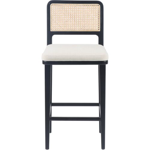 Michaela Cane Counter Stool, Brushed Ebony/Flax Performance 2 Michaela Cane Counter Stool, Brushed Ebony/Flax Performance