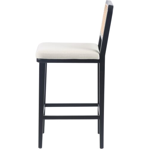 Michaela Cane Counter Stool, Brushed Ebony/Flax Performance 3 Michaela Cane Counter Stool, Brushed Ebony/Flax Performance