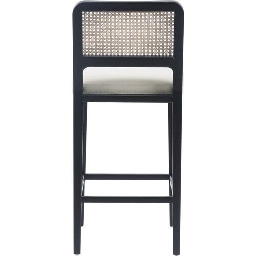Michaela Cane Counter Stool, Brushed Ebony/Flax Performance 4 Michaela Cane Counter Stool, Brushed Ebony/Flax Performance