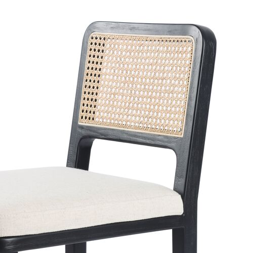 Michaela Cane Counter Stool, Brushed Ebony/Flax Performance 5 Michaela Cane Counter Stool, Brushed Ebony/Flax Performance