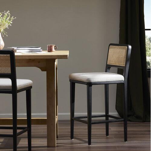 Michaela Cane Counter Stool, Brushed Ebony/Flax Performance 7 Michaela Cane Counter Stool, Brushed Ebony/Flax Performance