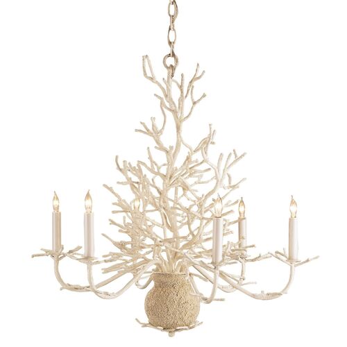Seaward Small Chandelier, White Coral/Natural Sand 1 Seaward Small Chandelier, White Coral/Natural Sand