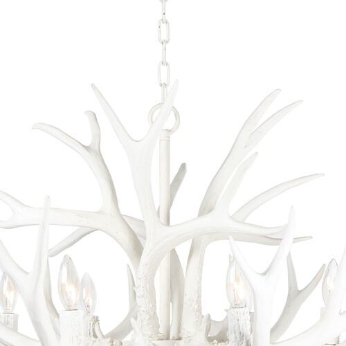 Antler Chandelier, Matte White 3 Antler Chandelier, Matte White