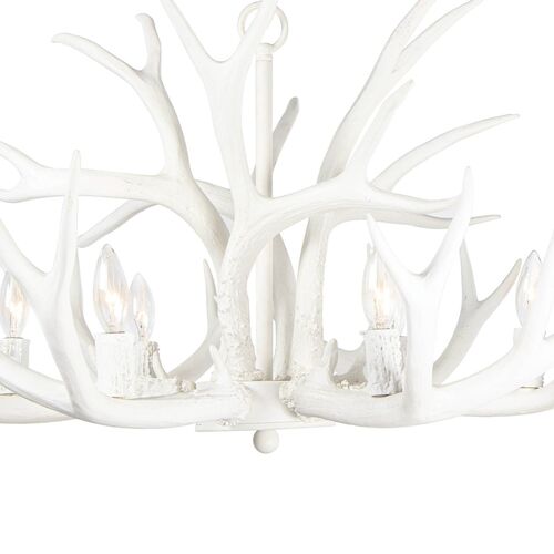 Antler Chandelier, Matte White 5 Antler Chandelier, Matte White