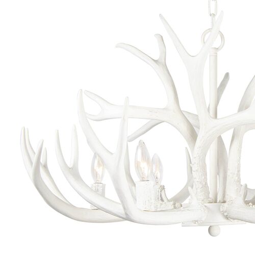 Antler Chandelier, Matte White 6 Antler Chandelier, Matte White