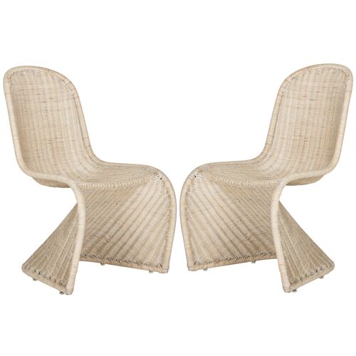 S/2 Tana Wicker Side Chairs 1 S/2 Tana Wicker Side Chairs