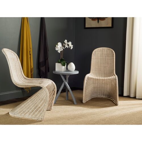 S/2 Tana Wicker Side Chairs 2 S/2 Tana Wicker Side Chairs
