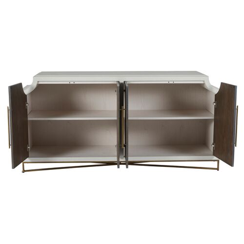 Kirsten Cerused Cabinet, White/Coal 8 Kirsten Cerused Cabinet, White/Coal