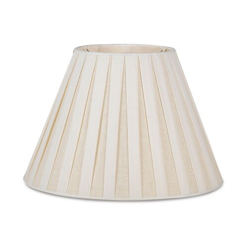 Box-Pleated Lamp Shade, Off-White