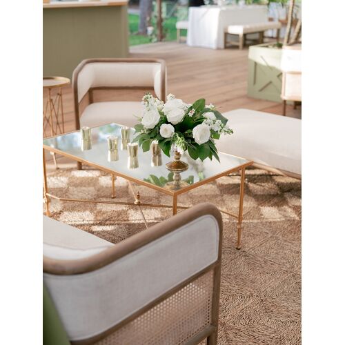 French Iron Mirror Cocktail Table, Gold 10 French Iron Mirror Cocktail Table, Gold