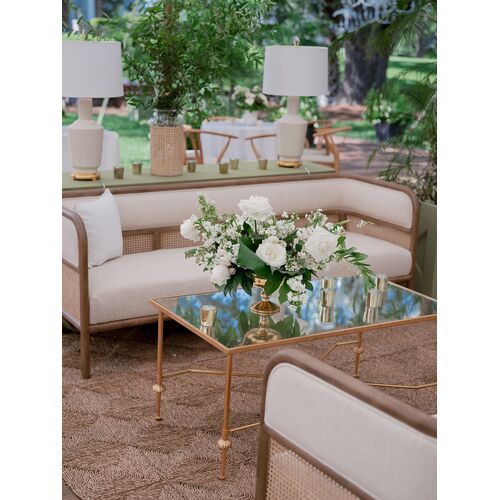 French Iron Mirror Cocktail Table, Gold 6 French Iron Mirror Cocktail Table, Gold