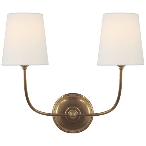 Vendome Double Sconce, Hand-Rubbed Brass 1 Vendome Double Sconce, Hand-Rubbed Brass