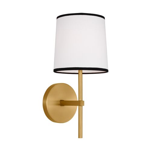 Ellison Transitional 1-Light Dimmable Bath Vanity Wall Sconce, Burnished Brass Gold 1 Ellison Transitional 1-Light Dimmable Bath Vanity Wall Sconce, Burnished Brass Gold