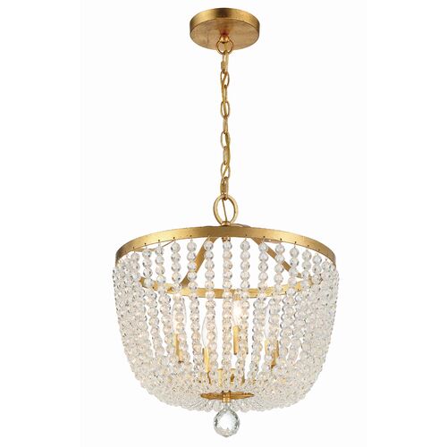 Rylee 4 Light Mini Chandelier, Antique Gold 1 Rylee 4 Light Mini Chandelier, Antique Gold