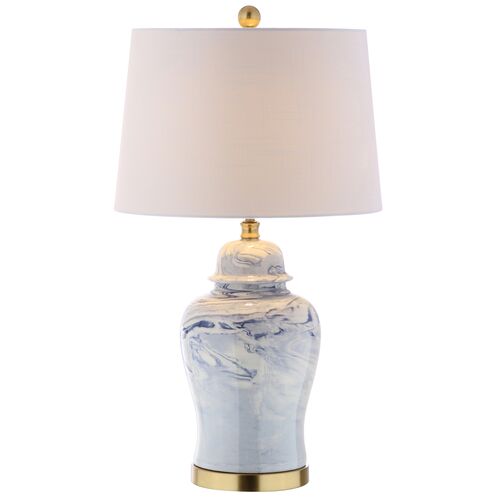 Lucinda Table Lamp, Blue/White 3 Lucinda Table Lamp, Blue/White