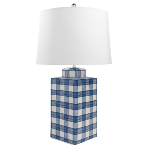 Nantucket 29" Table Lamp, Blue/Cream 1 Nantucket 29" Table Lamp, Blue/Cream