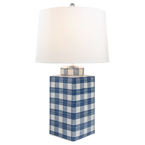 Nantucket 29" Table Lamp, Blue/Cream 2 Nantucket 29" Table Lamp, Blue/Cream