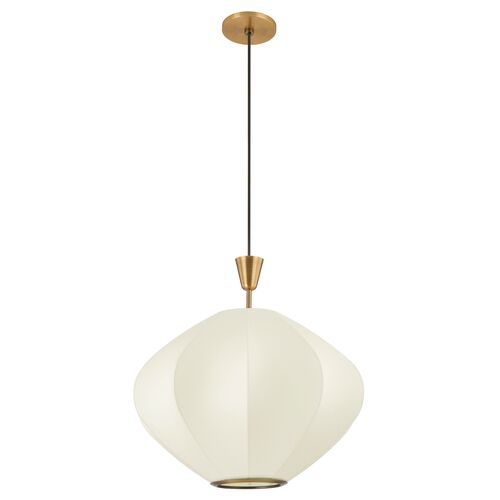 Arden Pendant, White/Patina Brass
