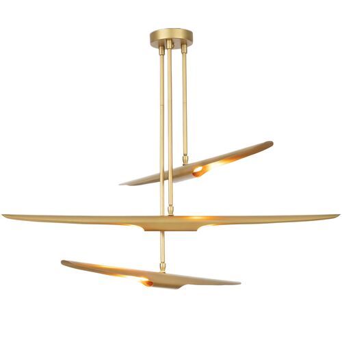 Concorde Chandelier, Natural Brass 1 Concorde Chandelier, Natural Brass