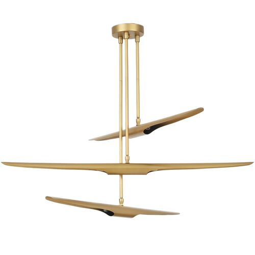 Concorde Chandelier, Natural Brass 2 Concorde Chandelier, Natural Brass