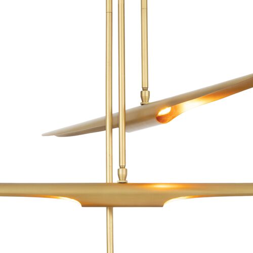 Concorde Chandelier, Natural Brass 4 Concorde Chandelier, Natural Brass