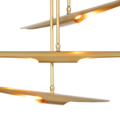 Concorde Chandelier, Natural Brass 5 Concorde Chandelier, Natural Brass