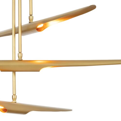 Concorde Chandelier, Natural Brass 6 Concorde Chandelier, Natural Brass