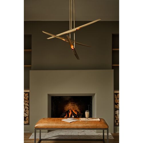 Concorde Chandelier, Natural Brass 7 Concorde Chandelier, Natural Brass