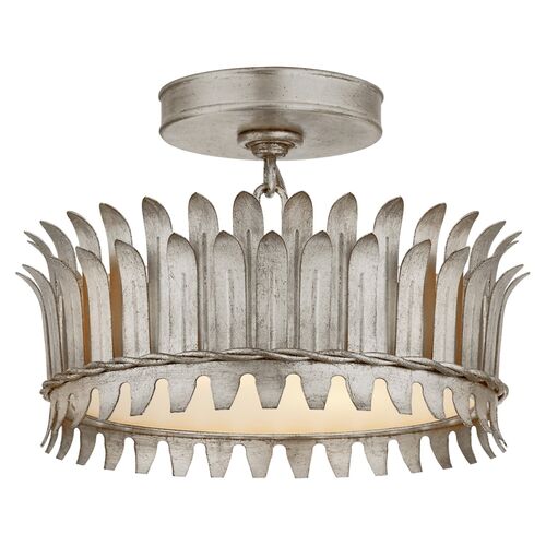 Leslie Semi-Flush Mount, Burnished Silver Leaf 1 Leslie Semi-Flush Mount, Burnished Silver Leaf