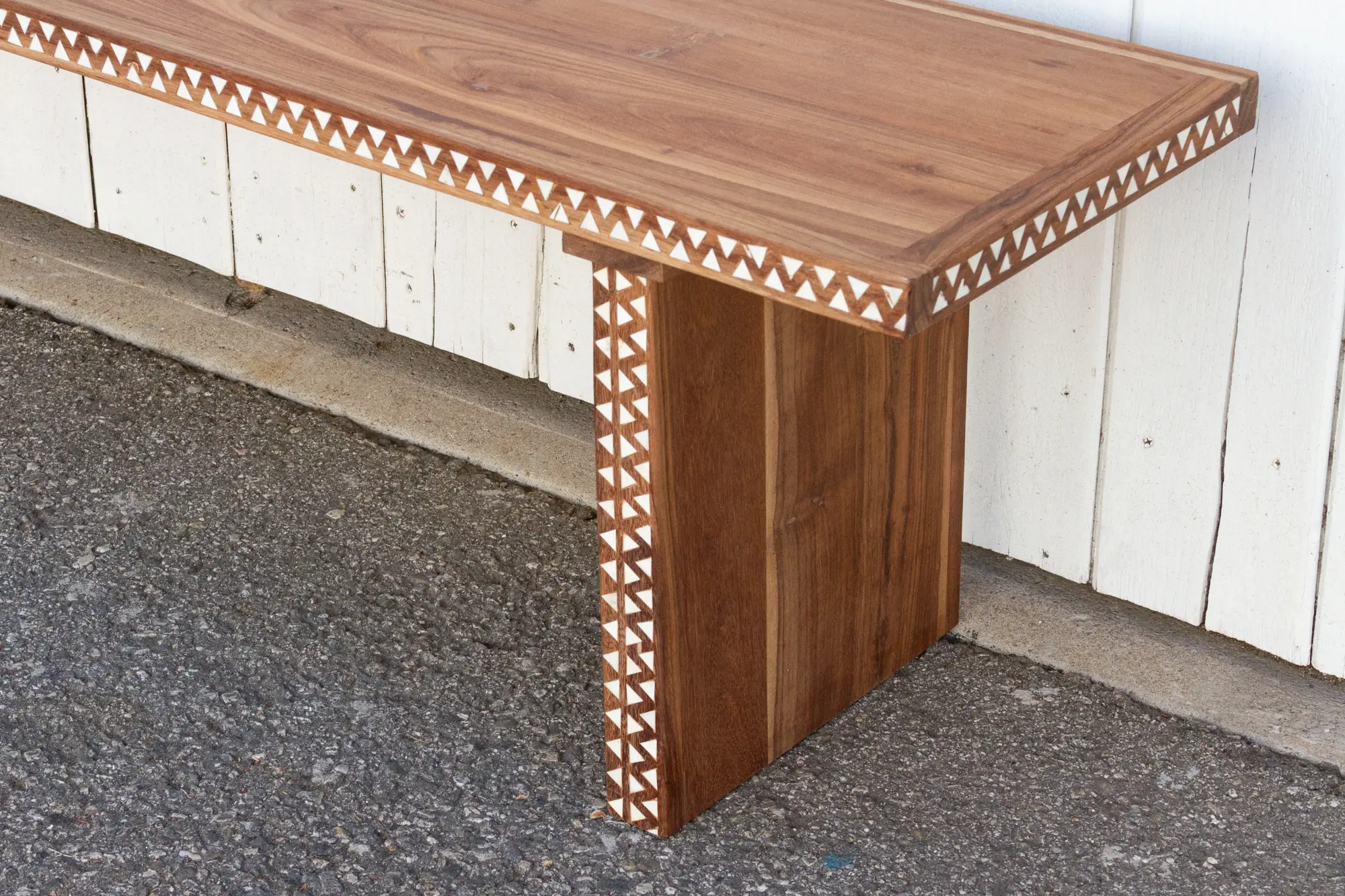 Teak Long Mother of Pearl Bench 5 Teak Long Mother of Pearl Bench