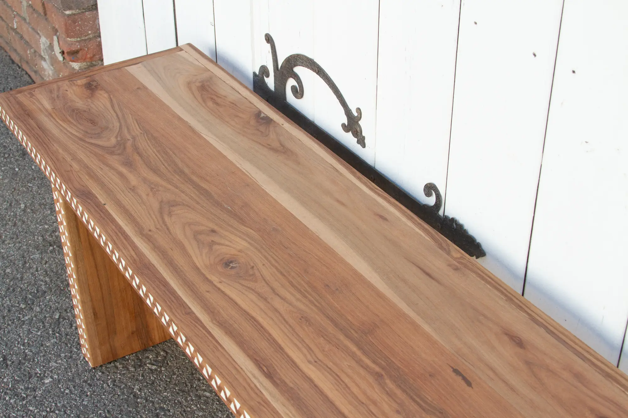 Teak Long Mother of Pearl Bench 6 Teak Long Mother of Pearl Bench