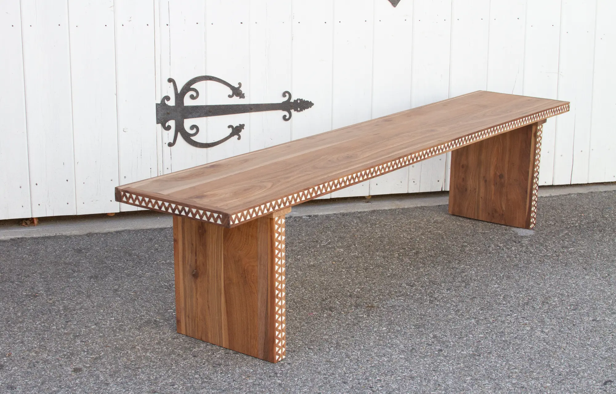 Teak Long Mother of Pearl Bench 7 Teak Long Mother of Pearl Bench