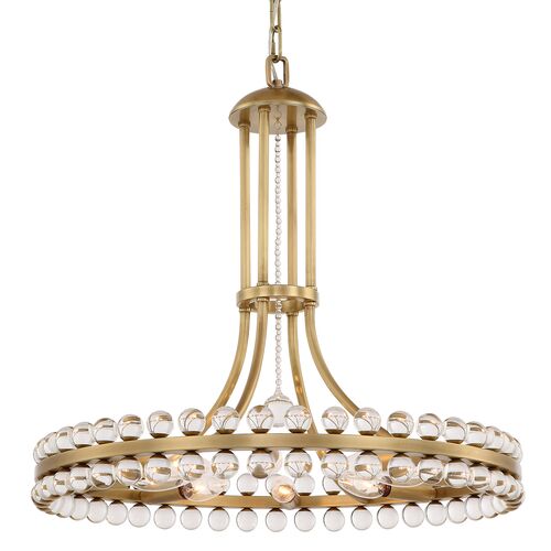Clover 8-Light Chandelier, Aged Brass 1 Clover 8-Light Chandelier, Aged Brass