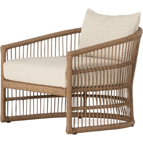Avena Barrel Outdoor Lounge Chair, Natural/Sand
