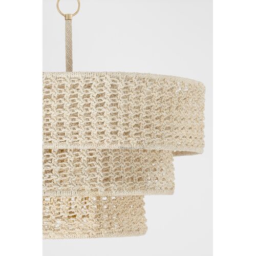 Farley Abaca Rope Pendant, Ivory 3 Farley Abaca Rope Pendant, Ivory