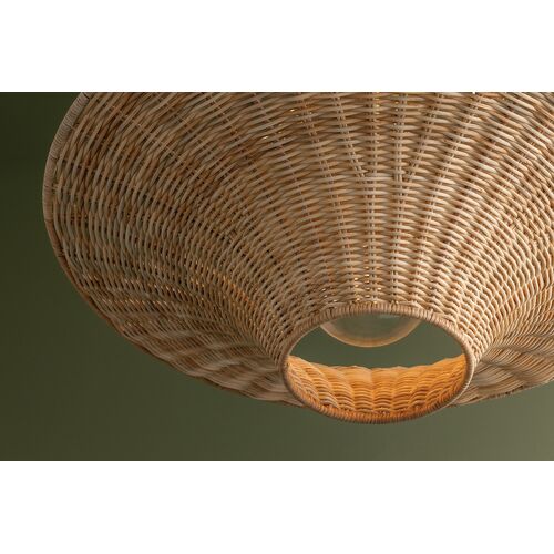 Ketan Wicker Semi Flush, Natural/Vintage Gold Leaf 4 Ketan Wicker Semi Flush, Natural/Vintage Gold Leaf