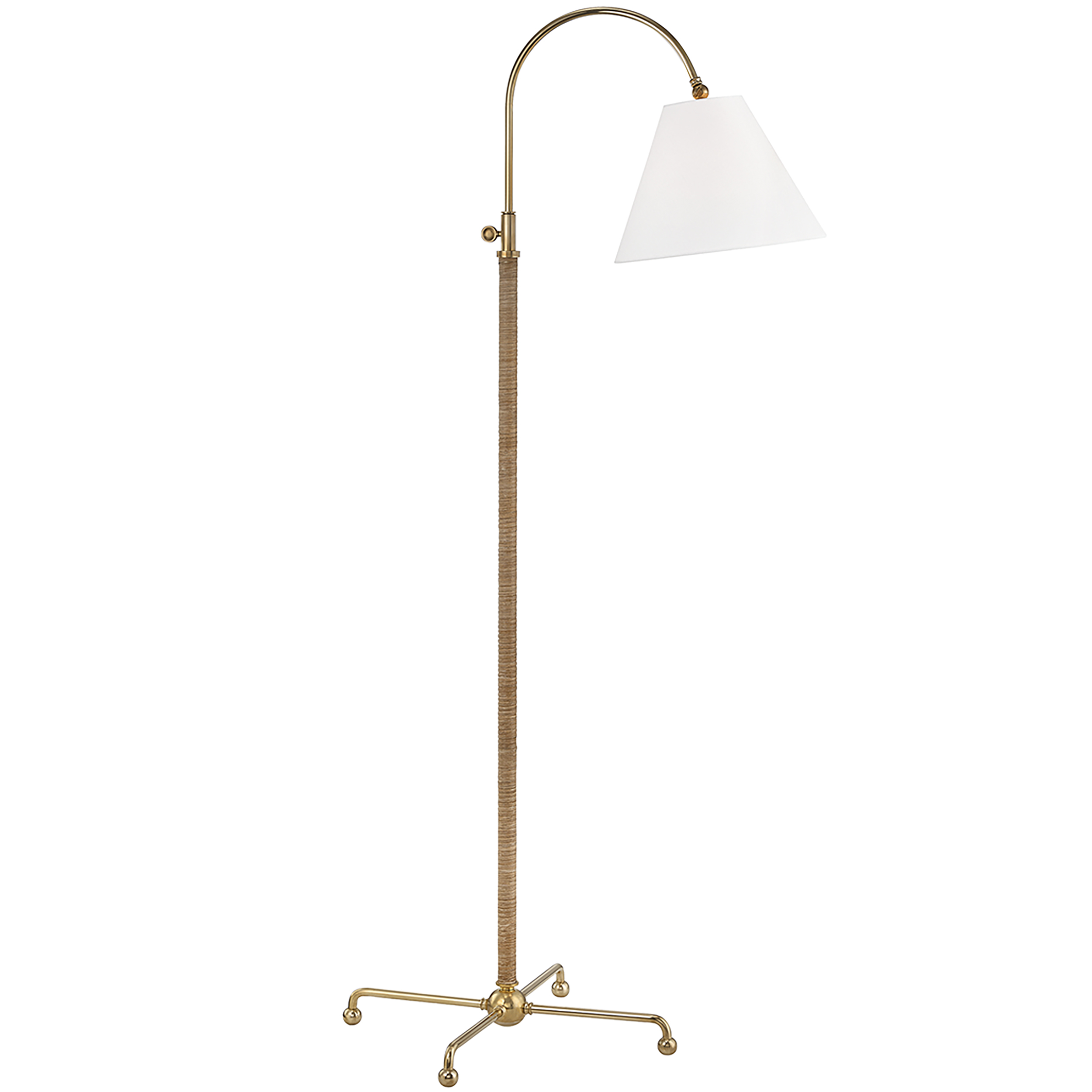 Curves No.1 Floor Lamp, Rattan/Aged Brass 1 Curves No.1 Floor Lamp, Rattan/Aged Brass