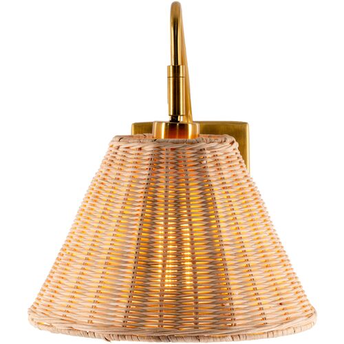 Casper Rattan Wall Sconce, Natural/Gold 3 Casper Rattan Wall Sconce, Natural/Gold