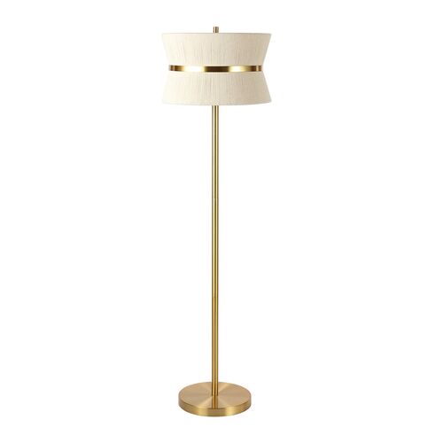 Philomena Floor Lamp, Bleached Natural/Brass 3 Philomena Floor Lamp, Bleached Natural/Brass