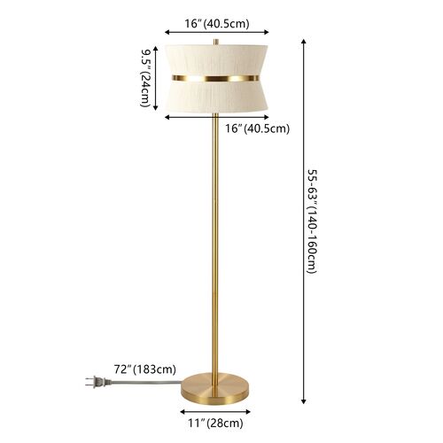 Philomena Floor Lamp, Bleached Natural/Brass 5 Philomena Floor Lamp, Bleached Natural/Brass
