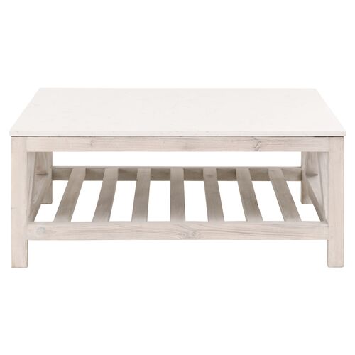 Oscar Square Coffee Table, Whitewash 2 Oscar Square Coffee Table, Whitewash