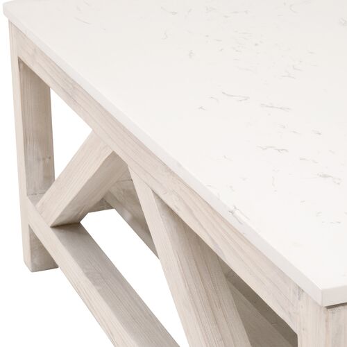 Oscar Square Coffee Table, Whitewash 3 Oscar Square Coffee Table, Whitewash