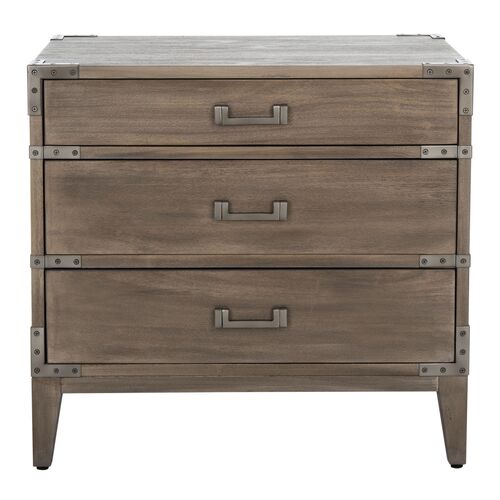 Nirel 3-Drawer Wood Nightstand 1 Nirel 3-Drawer Wood Nightstand