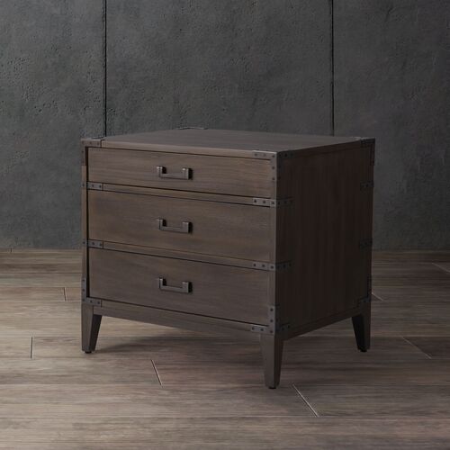 Nirel 3-Drawer Wood Nightstand 2 Nirel 3-Drawer Wood Nightstand