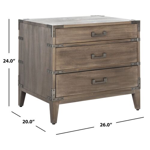 Nirel 3-Drawer Wood Nightstand 8 Nirel 3-Drawer Wood Nightstand