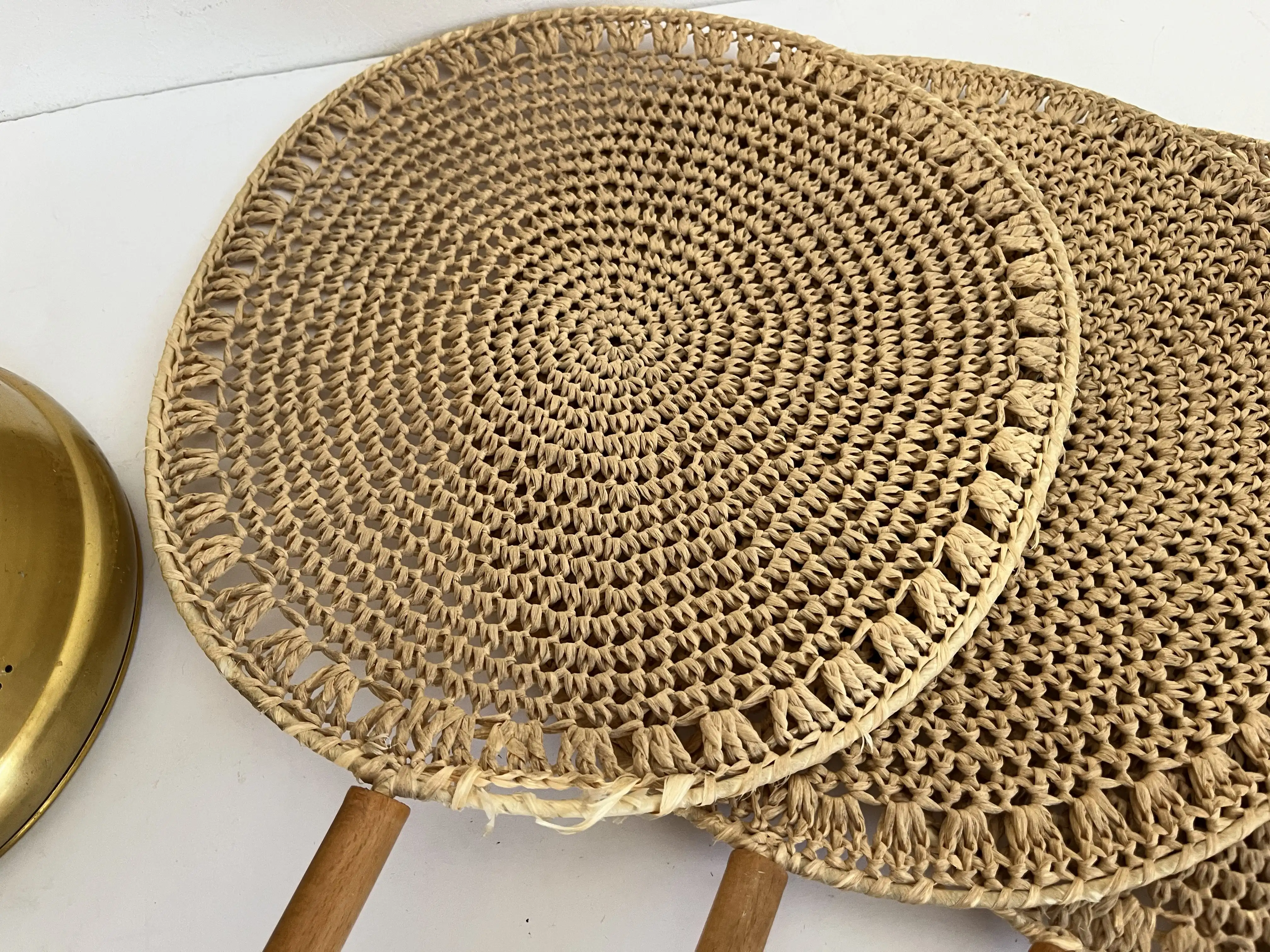 Italian Wicker Palm Chandelier, C1960 4 Italian Wicker Palm Chandelier, C1960