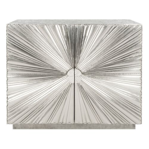 Nerina Sunburst 2-Door Chest, Silver 1 Nerina Sunburst 2-Door Chest, Silver