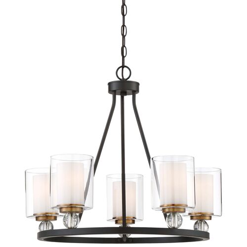 Studio 5-Light Chandelier, Bronze/Brass 1 Studio 5-Light Chandelier, Bronze/Brass