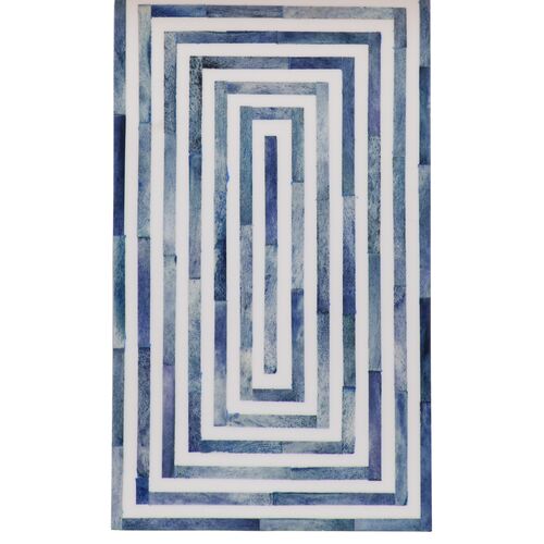 Cypress Bone Inlay Table Lamp, Blue/White 4 Cypress Bone Inlay Table Lamp, Blue/White